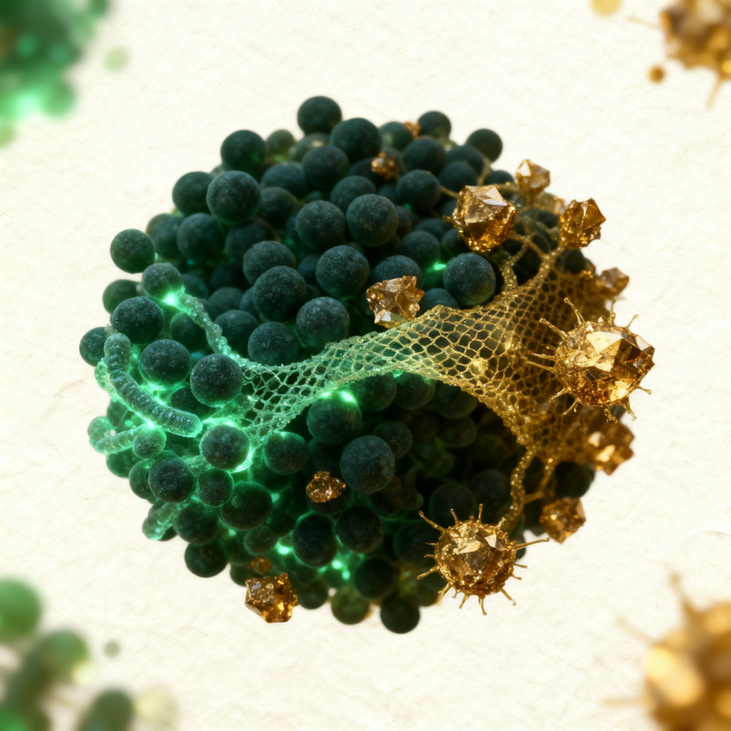 Mikrobiom és immunrendszer szinergiája – Pureroot tudományos vizualizáció